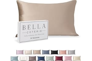BC BELLA COTERIE Bella Coterie Luxury Silk Pillowcase for Hair and Skin | 30 Momme | 100% Pure 6A Mulberry Silk | Super Soft | Perfectly Plush [Queen, Champagne]