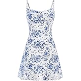 Floerns Girl's Floral Print Spaghetti Strap Sundress Square Neck Ruched Cami Dress