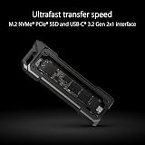 ASUS TUF Gaming AS2000 M.2 NVMe External SSD Enclosure USB-C 10Gbps IP68 view 3