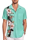 COOFANDY Mens Hawaiian Floral Shirts Button Down