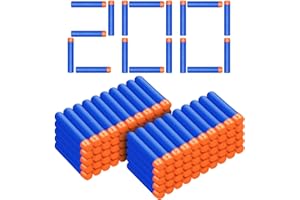 SOJUFOG 200 Nerf N Strike Blaster Compatible Dart Bullets,200Pcs Nerf Bullet Refill Darts Ammo Premium Foam Bullets Pack Compatible for Nerf N-Strike Elite Guns