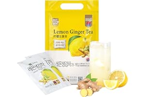 [Nokchawon] Lemon Ginger Tea Pouches 25 Pack - Korean Cheong with Real Fruit, Refreshing Citrus Ginger Liquid Extract, Versatile for Beverages and Sauces 28.2 Oz(800g)