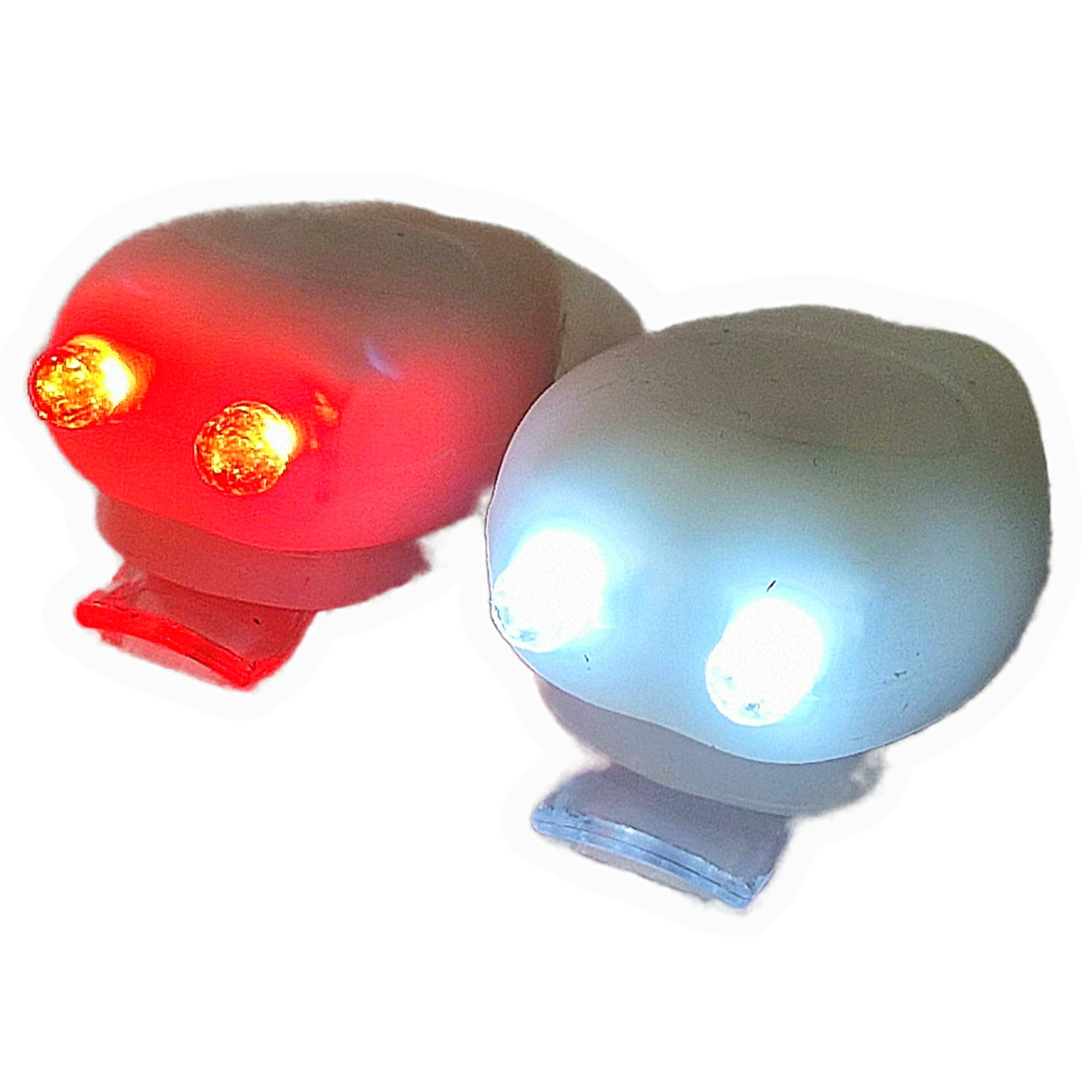 Sport Direct Bicycle Bike Cycle Mega MiniTM TWIN Silicone 2x2 LED Light Set White, Helmet Light