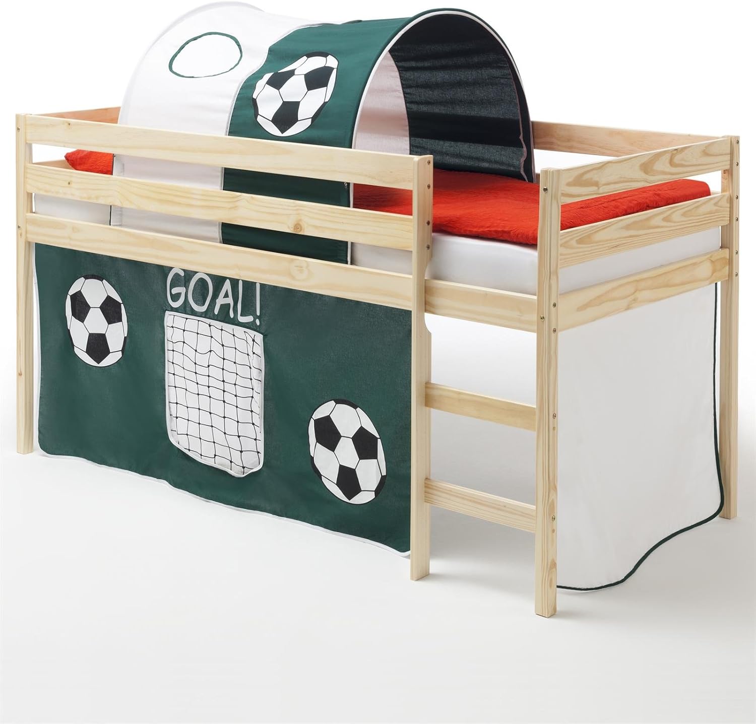 Children's Loft Bed Tent and Tunnel with Football Themed Adventure Erik