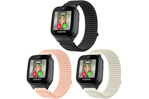 LeyuBand 3 Pack Braided Nylon Bands Compatible with Cosmo JrTrack 5 Watch,Cosmo JrTrack 4/3,Soft Breathable Hook & Loop Watch Strap Replacement