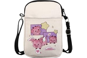 KUIYAI Cartoon Inspired Crossbody Purse Bag Fat Nugget Valentine Messenger Bag Fat Nugget Lovers Gift Dust's Pet Gift (PinkPigCrossB)