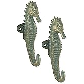 DII Cast Iron Collection Decorative Wall Hook Set, Seahorse Hook, 2 Count