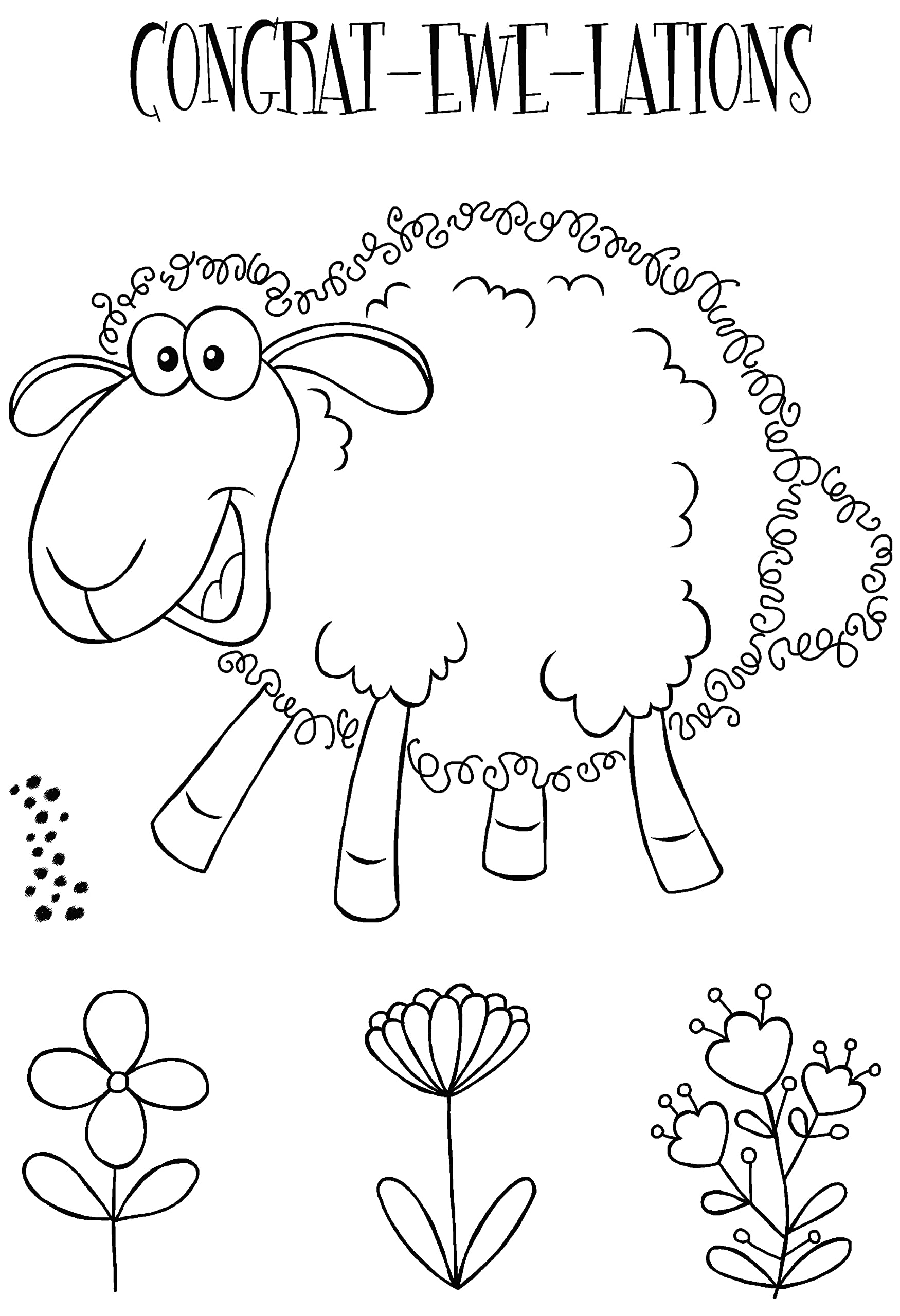 Jane Gill - Fuzzie Friends - Sadie The Sheep - Clear Stamp Set Transparent 6 x 4 inches JGS811