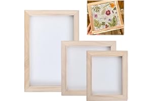 3 Size Wooden Paper Making Screen, Paper Making Frames Tools, for DIY Paper Crafts, Natural Wood Frame, Art Crafts for Kids A