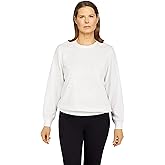 Alfred Dunner Womens Womens Petite Asymmetric Floral Pullover