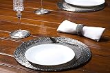 Penguin Home Handcrafted Glass Beaded Placemats Set of 12 Antique Silver view 7