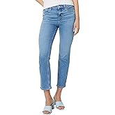 PAIGE Women's Cindy Crop Raw Hem High Rise Straight Leg