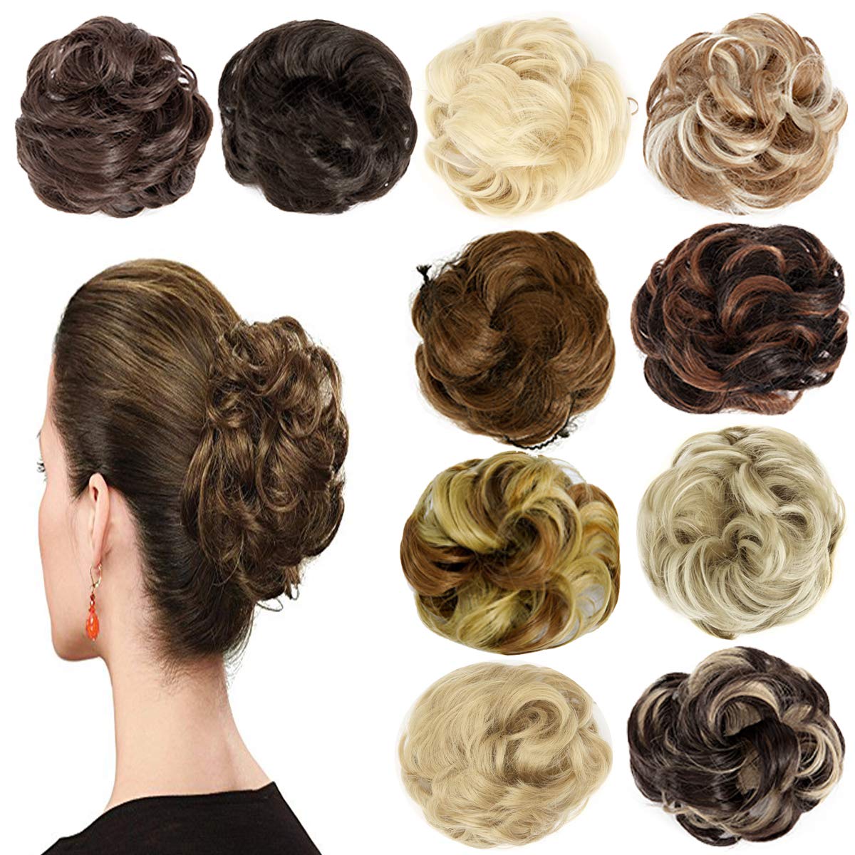 Sayfut Hair Bun Extensions Synthetic Ponytail Updo Chignon Donut