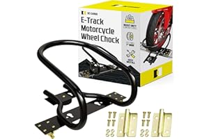 DC CARGO MALL E-Track Motorcycle Wheel Chock for Trailers - Upright Bike Tire Wedge for Trailer Motorcycle Chock, Removable E-Track & Bolt-Down Motorcycle Wheel Chocks for Trailer Floor - Dirt Bike Wheel Chock