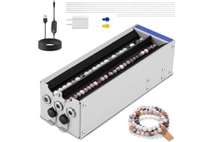 YUCHENGTECH Electric Bead Spinner Stainless Steel Beading Machine for 1.5-17MM Beads 2 Channels Electric Bracelet Spinner Bead Spinner for Jewelry Making Speed Adjustable with Spinner Needles