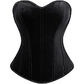 Scarlet Darkness Vintage Corset Tops for Women Overbust Bodyshaper Crop Top Strapless Open Back Renaisssance Corset