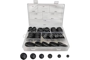 Boatsea 53 PCS 6 Size Rubber Grommets for Wiring, Double Sided Round Rubber Hole Plug, Firewall Grommet Rubber Hole Plugs, Drill Hole Sizes of 5/8" 7/8" 1" 1-1/8" 1-3/16" 1-3/8", Black