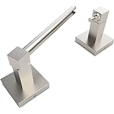 Ruacq Toilet Paper Holder Brushed Nickel Double Post Pivoting Square Tissue Holders Roll Holder Hangers Toilet Paper Stand Stainless Steel and Zinc Alloy Modern Wall Mounted