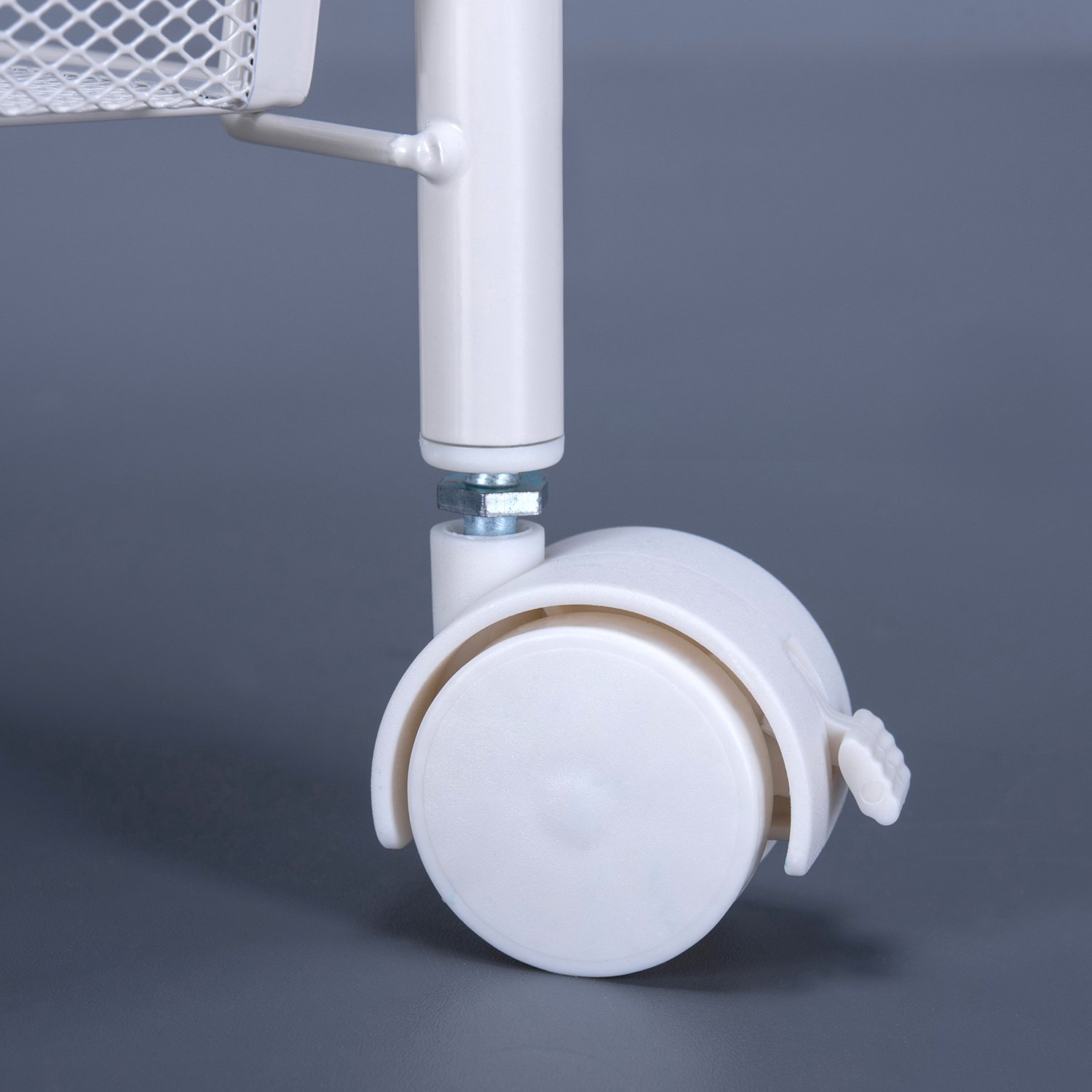 SINGAYE 5–Tier Wire Mesh Utility Storage Cart Metal Rolling Rack Metal Basket Shelving Kitchen Bathroom Organization Trolley