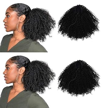 Amazon Com Blue Bird Synthetic Afro Kinky Curly Ponytails Clip
