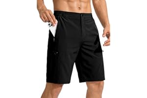 TUREFACE Men's Casual 9" Cargo Shorts Lightweight Hiking Outdoor Work Shorts with Zipper Pockets for Men Travel Golf Camping
