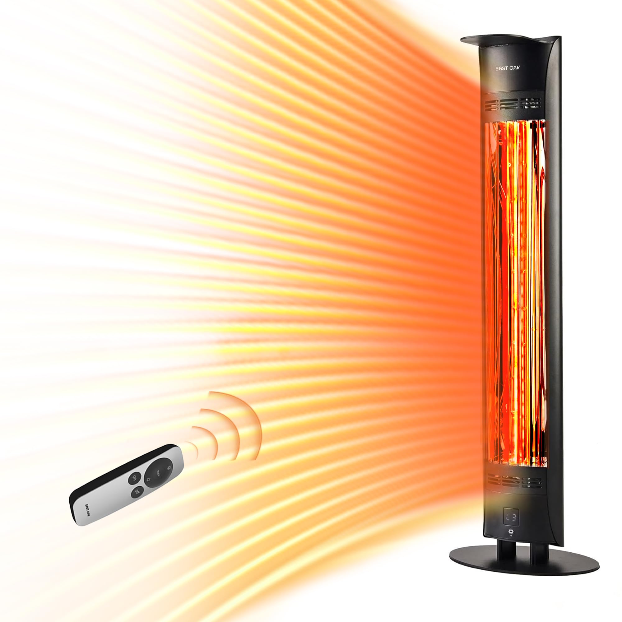 Photo 1 of EAST OAK Outdoor Indoor Patio Heater, 1500W Electric Infrared Heater with Tip-Over & Overheat Protection, 24H Timer, Remote, IP65 Waterproof Portable for Garage, Decks, Backyard