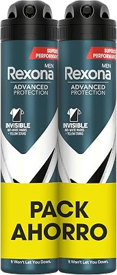 Desodorante Aerosol Protección Avanzada 72h Invisible Black & White Pack Ahorro Antitranspirante para hombre 200ml x2, El embalaje puade variar