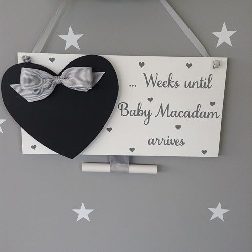 Amazon Com Baby Countdown Sign Baby Girl Countdown Baby Girl Countdown Decor Purple Baby Countdown Baby Shower Gift Pregnancy Countdown Sign Handmade