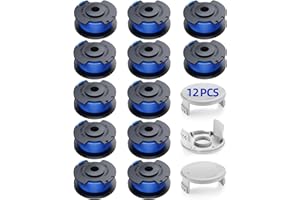 YWTESCH Trimmer String for Ryobi One+ AC14RL3A,Line String Trimmer Replacement Spool 0.065-Inch Compatible with Ryobi 18v, 24v, and 40v Cordless String Trimmer, 15 Packs（12 Trimmer Line,3 Trimmer Cap）