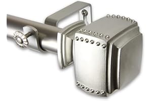 Rod Desyne 1" Bennett Curtain Rod, 66-120", Satin Nickel