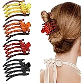 Plastic Hair Claw Clips 4 Pcs Non-slip Flat Hair Clips for Women Smooth Hairpin Clamp with Inner Teeth Large Claw Clips for Thick Hair