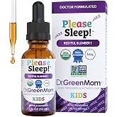 Dr. Green Mom Please Sleep! Kids Sleep Support &mdash; Melatonin Free Liquid Drop | Baby, Toddlers &amp; Children &mdash; Organic Herbal Remedy with Lemon Balm, Chamomile, Passionflower &mdash; Drug Free, No Added Sugar