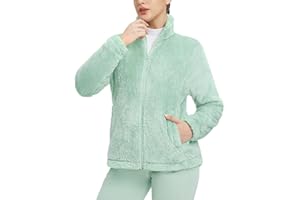 BALEAF Women's Fleece Full Zip Up Jacket Fuzzy Lightweight Warm Middle Layer Ski Jacket Winter Coat