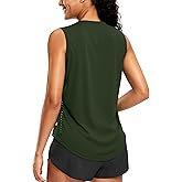 SANTINY Sleeveless Workout Tops for Women Breathable Lightweight Athletic Running Tank Tops Active Tennis Yoga Shirts