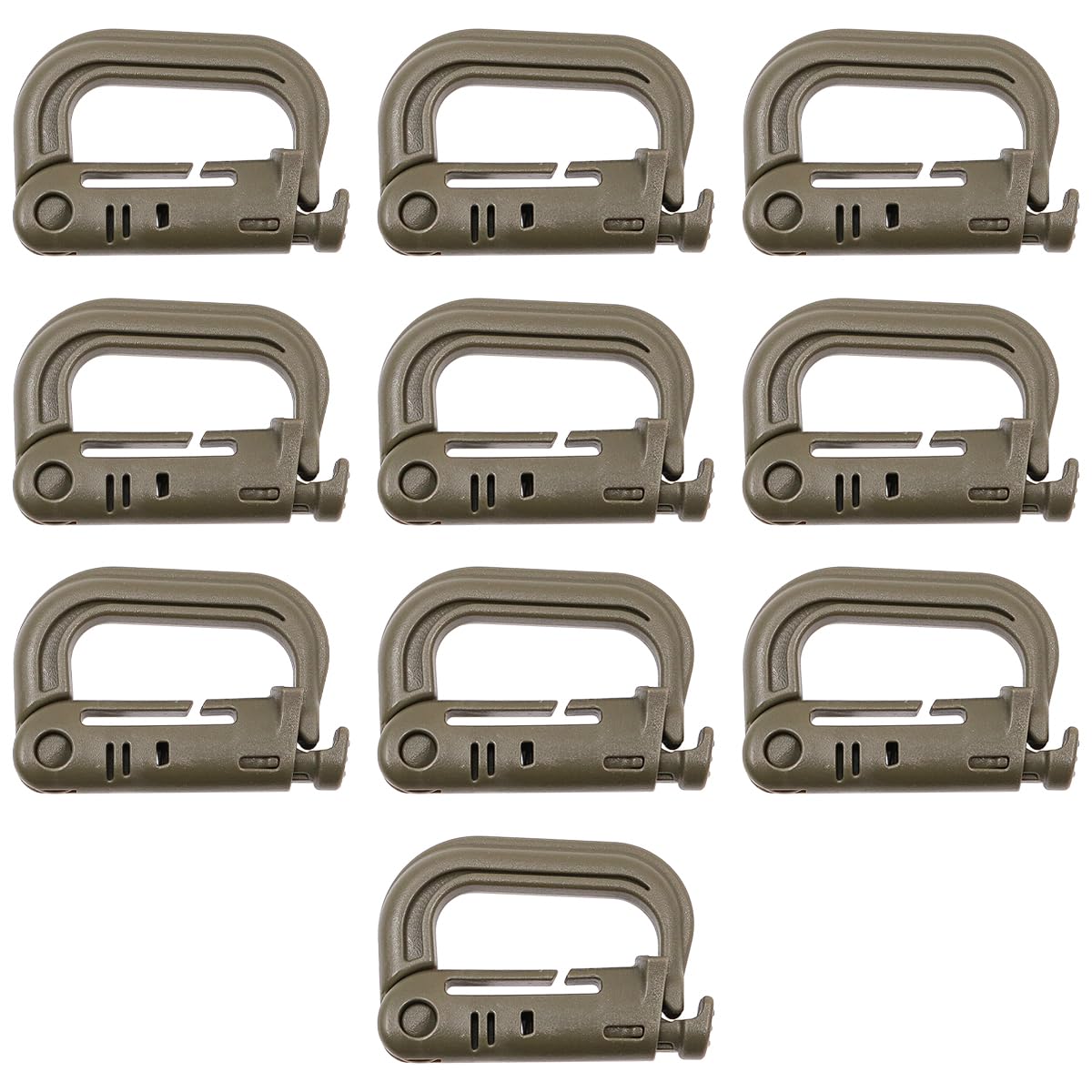 Tiardey 10 PCS Tactical Carabiner D-Ring Accessories Plastic Carabiner Clip for Climbing Hiking Outdoor