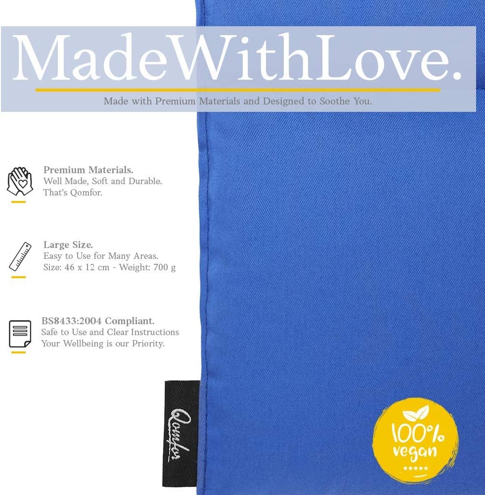 Qomfor, Microwavable Wheat Bag, Blue, Lavender Scented Microwave Heating Pad/Warming Pillow - Image 5