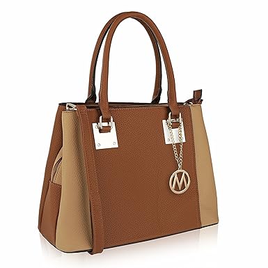 Capri Satchel Shoulder Handbag by Mia K. Farrow (Camel)