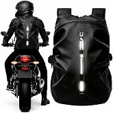 OUUTMEE Motorcycle Backpack, Waterproof Helmet Backpacks for Men Large Capacity Storage Motorcycle Bag with Reflective Stripe