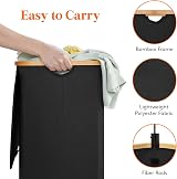 Lifewit 125L Laundry Basket with Lid Bamboo Handles 2 Removable Bags view 3