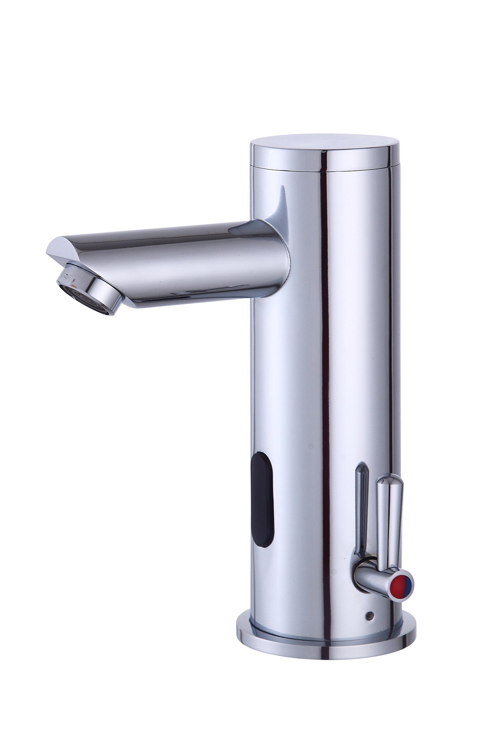 Fyeer Bathroom Tap with Infrared Automatic Sensor Non-Contact Washbasin Mixer Tap for Bathroom Sink Mixer Tap Brass Chrome-Plated