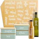 Talented Kitchen Labels for Storage Bins - 158 Count, White Script Vinyl - Removable Waterproof Labels for Food Containers &amp; Pantry, Kitchen &amp; Freezer Organization