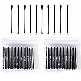 300Packs Disposable Double-Headed Comedones Extractor Plastic Blackhead Remover Black Pimple Popper Tool Acne Removal Stick Cotton Swab Beauty Tool