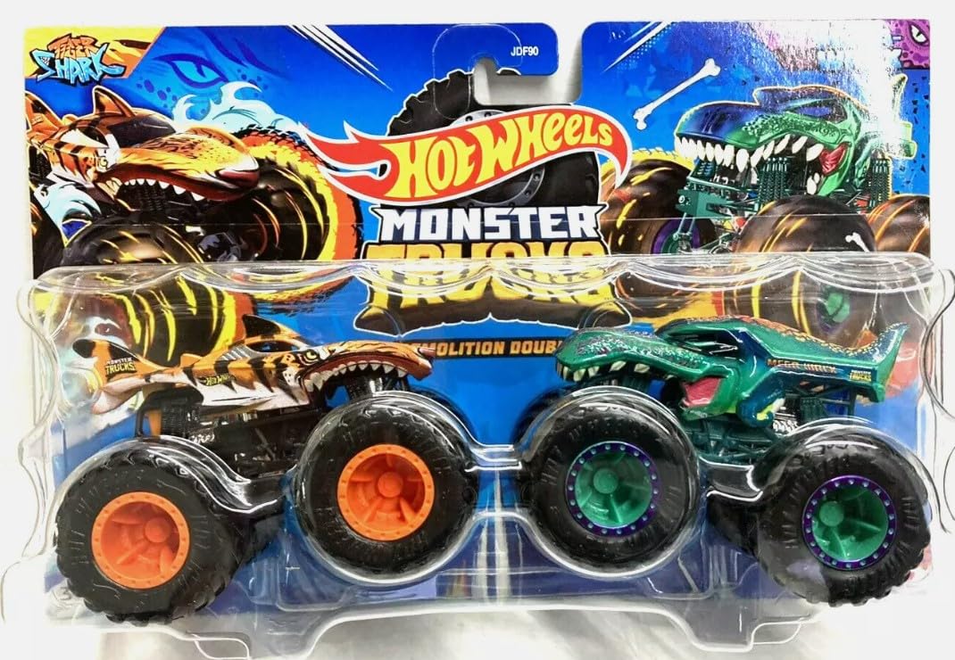 Hot Wheels Monster Trucks Demolition Doubles (Tiger Shark & Mega Wrex JCC82) — image 1