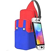 Vadaxx Cute Travel Bag for Nintendo Switch/2/Lite/OLED, Small Sling Portable Waterproof Backpack Carrying Crossbody Shoulder Chest Gaming Bag Case for NS SD Console Dock Joy-Cons Accessories Storage