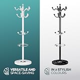 CASARIA Elegant Curved Coat Rack with Marble Base, 14 Rotatable Hangers, White view 8