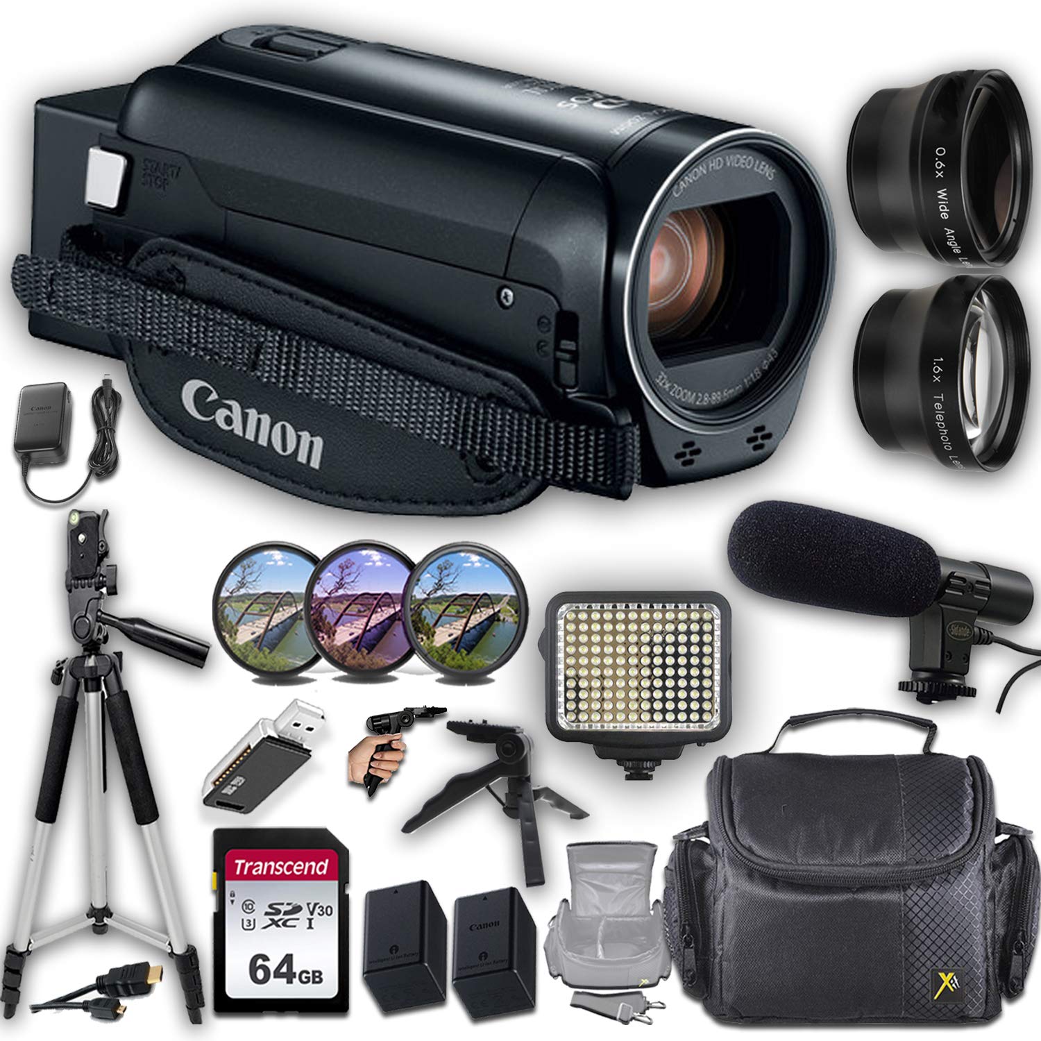 Professional Video Accessory Bundle Canon VIXIA HF R800 Camcorder Video