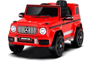 ANPABO 24V 4WD Licensed Mercedes-Benz G63 Kids Car, 4WD/2WD Switchable, Ride on Car w/Parent Remote Control, Music Player & LED Headlight, Battery Indicator, Ideal Electric Car for Kids 3+, Red
