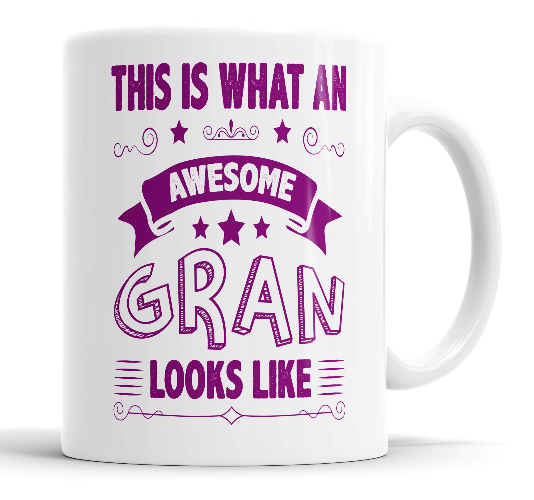 This is What an Awesome Gran Looks Like Mug Humour, Joke, Leaving Present, Friend Gift Cup Birthday Christmas, Ceramic Mugs