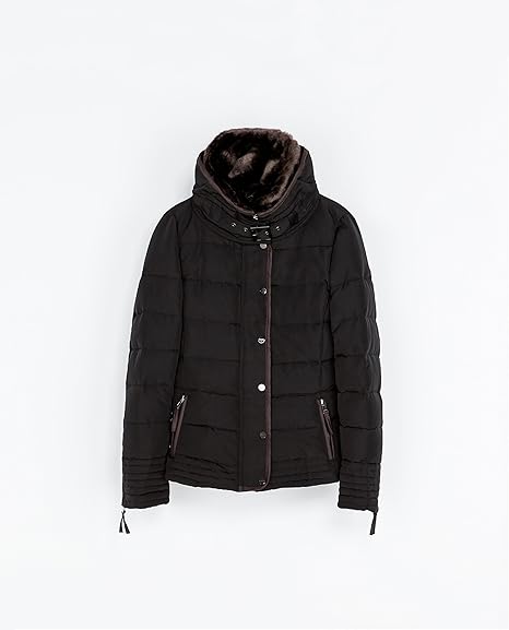 Amazon Zara ショートダウンジャケット ブラック 並行輸入品 S コート ジャケット 通販