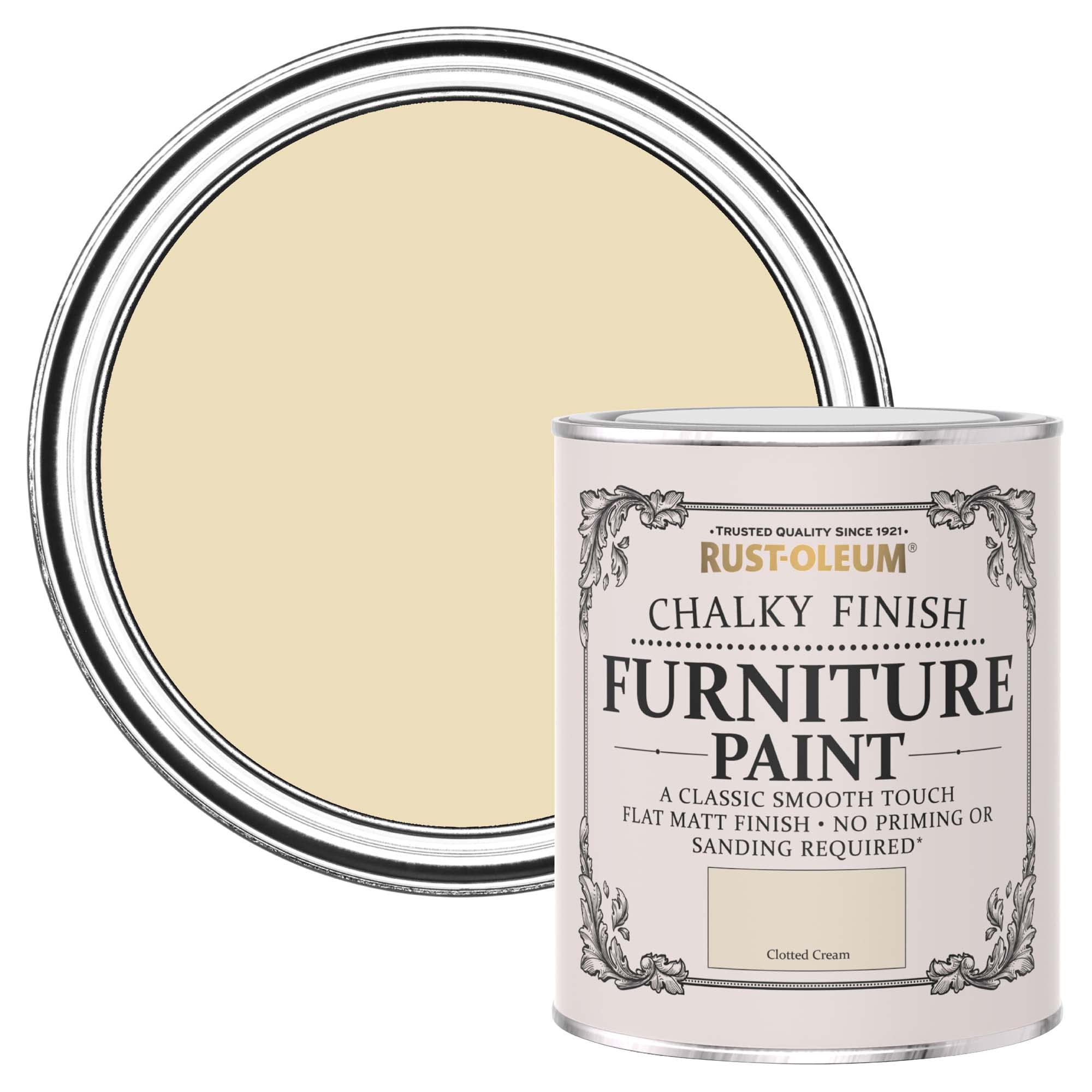 Rust-Oleum Cream Upcycled Furniture Paint in Chalky Finish Clotted Cream - 750ml